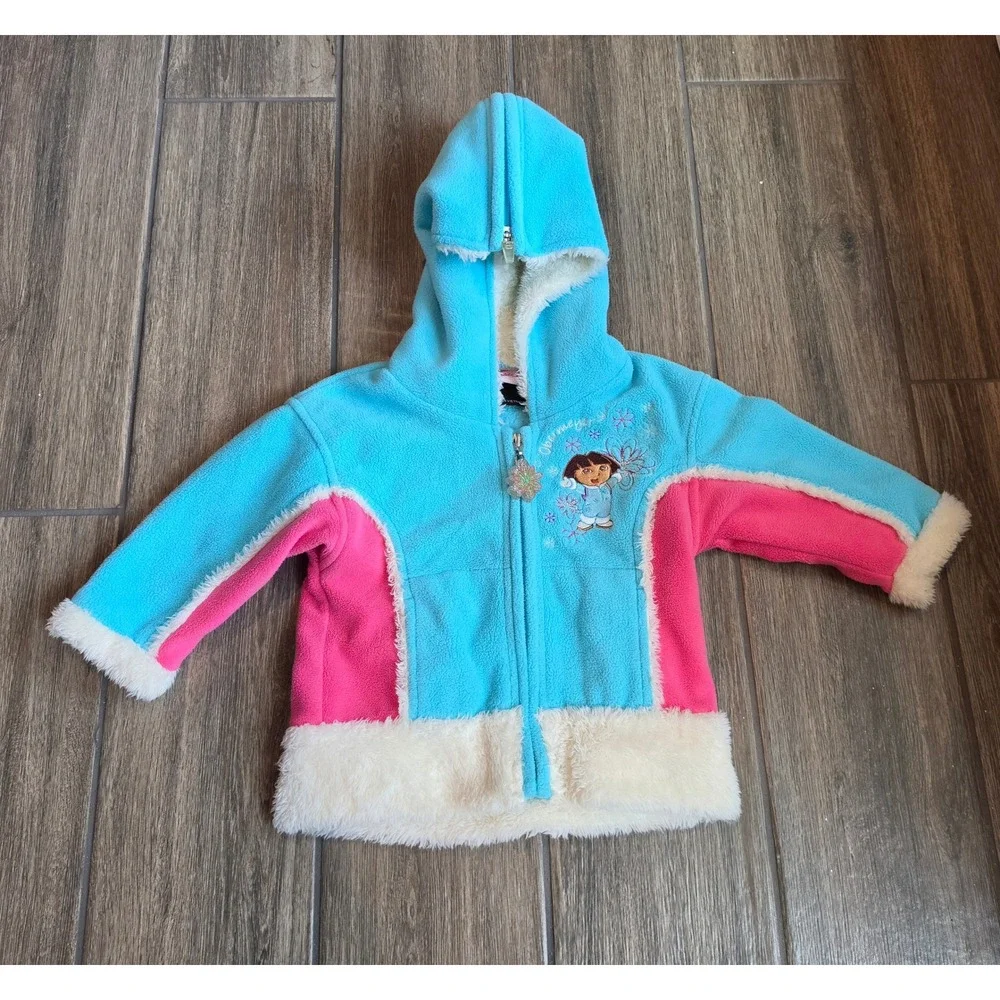 Obermeyer Dora the Explorer Snow Suit Set I-Grow Bibs Jacket Blue Pink Kids 1 XS